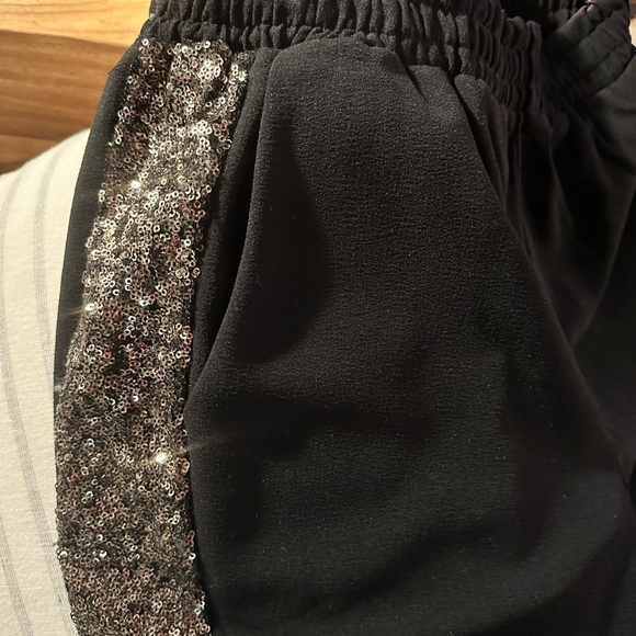 Finders Keepers Tuxedo Stripe Gold Sequin High-Waisted Track-Style Pants - Picture 3 of 4